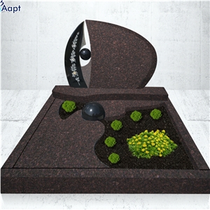 Tan Brown Granite Tombstone Design