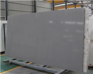 Absolute Grey Quartz Stone Custom Kitchen Slab
