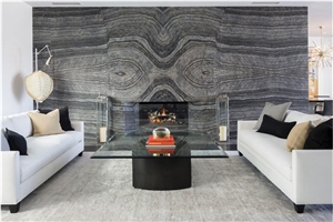 China Black Serpeggiante Marble Slab, Wooden Vein Wall Bookmatch China Black Serpeggiante Marble Slab, Wooden Vein Wall Bookmatch