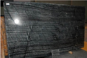 China Black Serpeggiante Marble Slab, Wooden Vein Wall Bookmatch