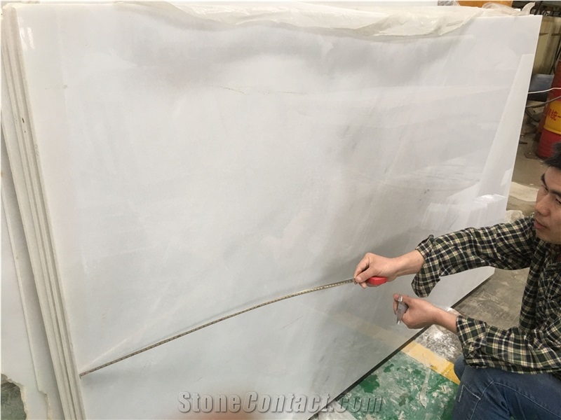 China Oriental White Marble Slab with Blue Veins