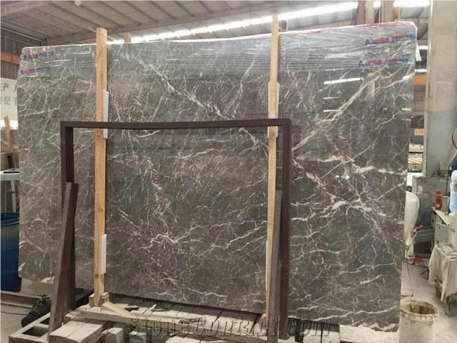 Grey Thunder Marquina Marble Slab, Floor Tiles