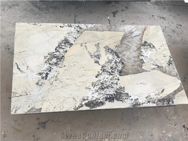 Pandora Granite Slab Brazil White Crystal Stone Wall Tiles