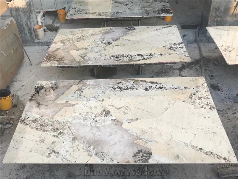 Pandora Granite Slab Brazil White Crystal Stone Wall Tiles
