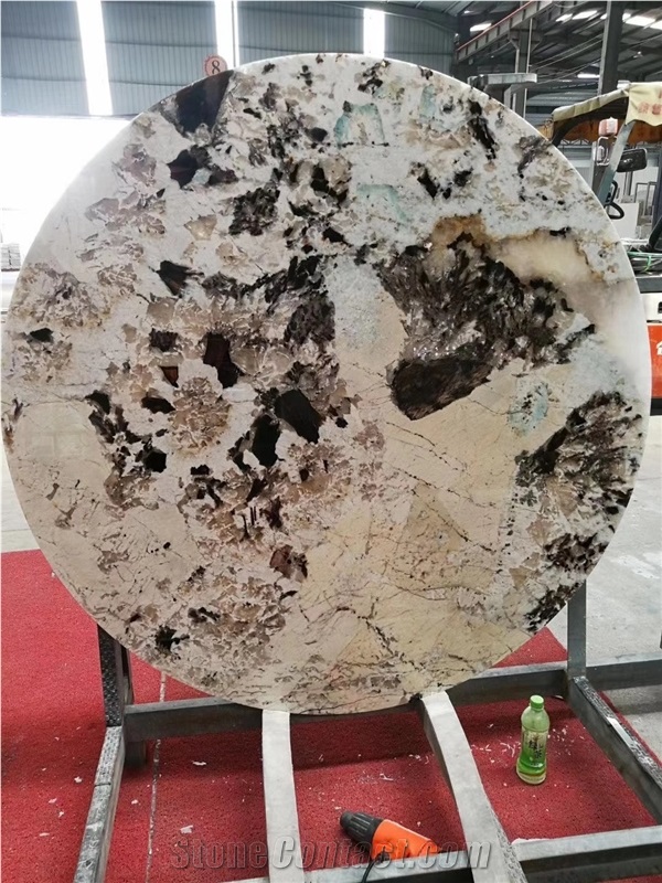Pandora Granite Slab Brazil White Crystal Stone Wall Tiles