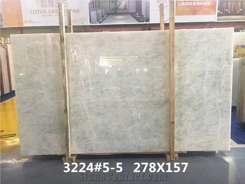 White Ice Crystal Onyx Translucent Alabaster Wall