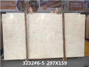 White Ice Crystal Onyx Translucent Alabaster Wall