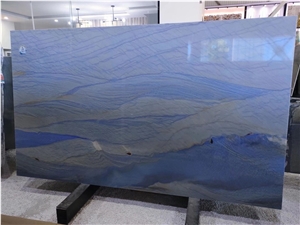 Blue Macaubas Quartzite Slabs Tiles Floor Wall