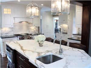 Calacatta Gold Marble Kitchen Countertop