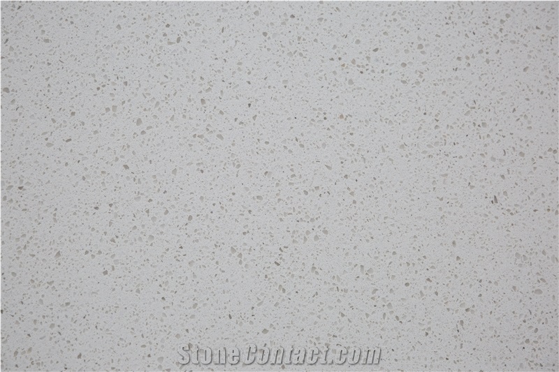 Crystal White Quartz Stone Slab Tile