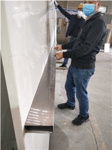 Engineered White Calacatta Quartz Stone Slab