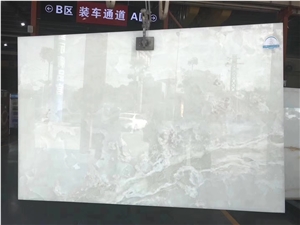 Pure Snow White Onyx Floor Wall Slab Tile