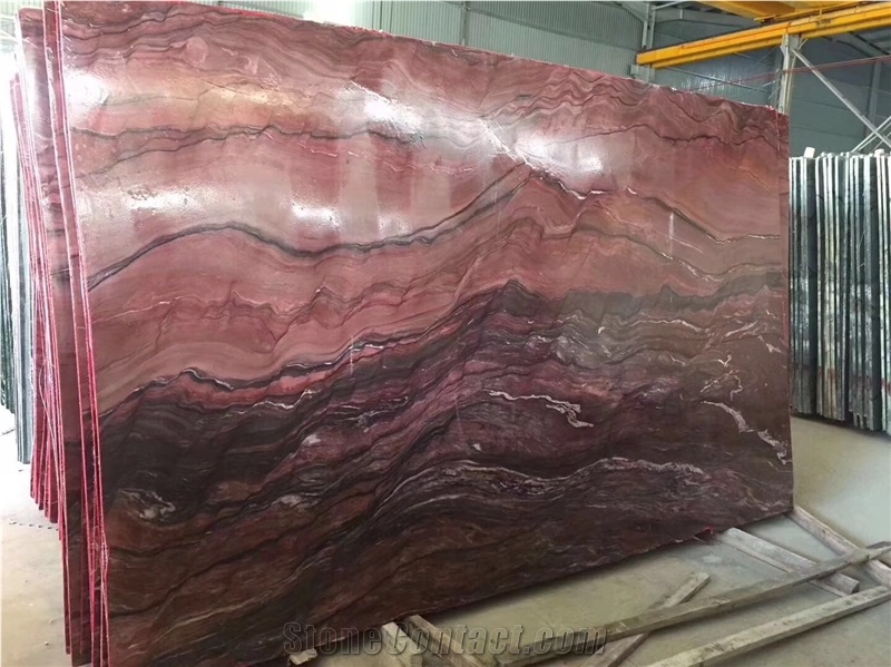 Red Fusion Quartzite Background Slab Tiles