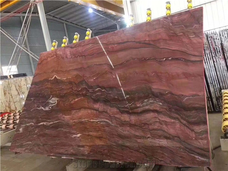 Red Fusion Quartzite Background Slab Tiles