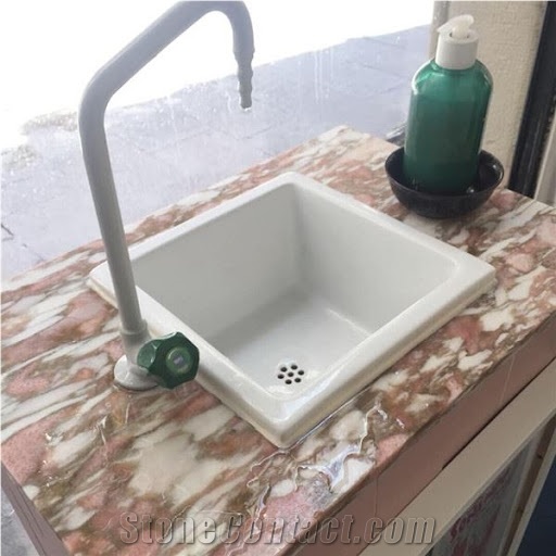 Rosa Norvegia Grain Pink Marble Vanity Countertops