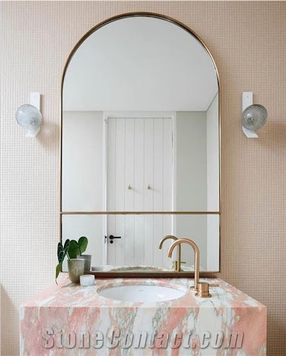 Rosa Norvegia Grain Pink Marble Vanity Countertops