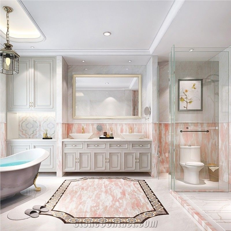 Rosa Norvegia Grain Pink Marble Vanity Countertops