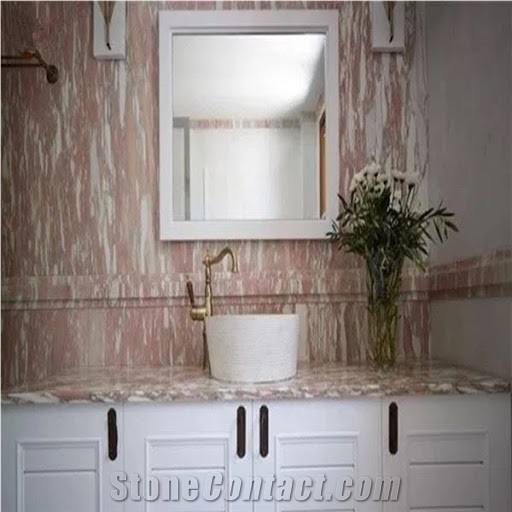 Rosa Norvegia Grain Pink Marble Vanity Countertops