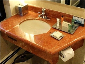 Spain Rosso Alicante Red Marble Vanity Countertop