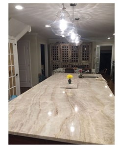 Taj Mahal Beige Quartzite Kitchen Countertops