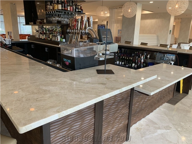 Taj Mahal Beige Quartzite Kitchen Countertops