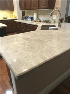 Taj Mahal Beige Quartzite Kitchen Countertops