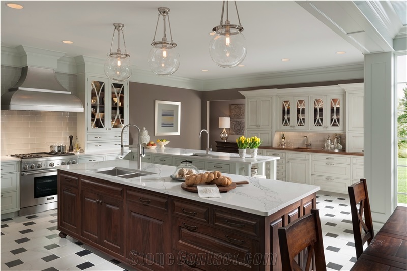 White Calacatta Quartz Countertop Solid Surface Countertop
