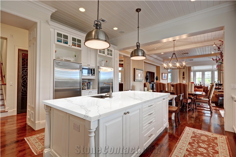 White Calacatta Quartz Countertop Solid Surface Countertop
