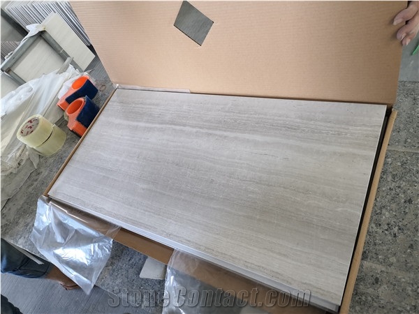Wooden White Serpeggiante Marble Floor Slabs Tiles