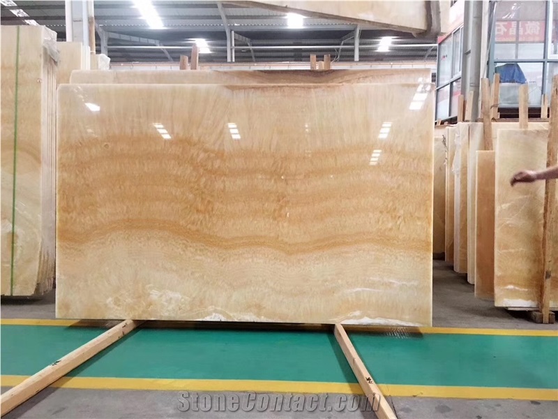 Yellow Gold Onyx Floor Wall Covering Slabs Tiles
