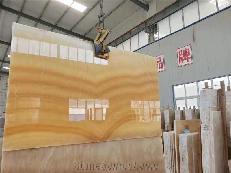 Yellow Gold Onyx Floor Wall Covering Slabs Tiles