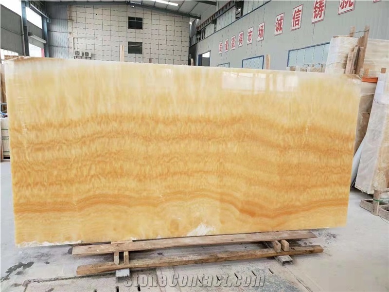 Yellow Gold Onyx Floor Wall Covering Slabs Tiles