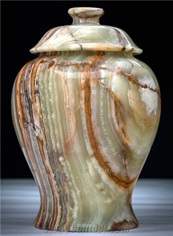Lg Onyx Stone Ash Urn, Pakistan Green Onyx Cremation Urn Pet