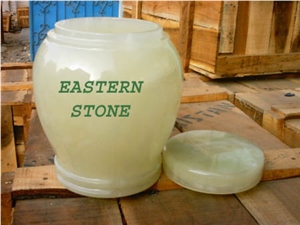 Lg Onyx Stone Ash Urn, Pakistan Green Onyx Cremation Urn Pet