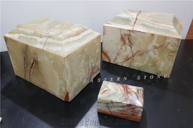 Lg Onyx Stone Ash Urn, Pakistan Green Onyx Cremation Urn Pet
