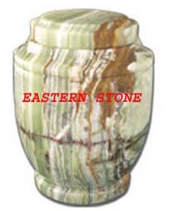 Lg Onyx Stone Ash Urn, Pakistan Green Onyx Cremation Urn Pet
