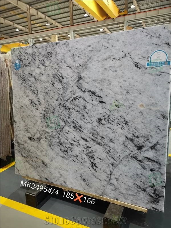 Blue White Crystal Slab Blue Ice Jade Marble