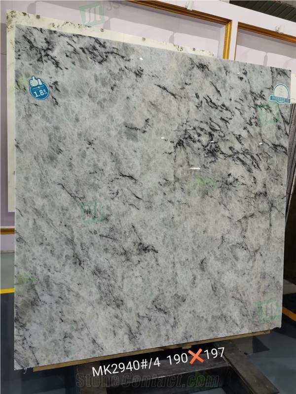 Blue White Crystal Slab Blue Ice Jade Marble