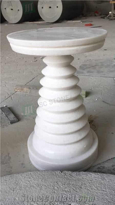 Crystal White Marble Luxury Coffee Table