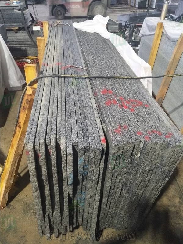 Dark Grey Granite Hainan G654 Flamed Tiles