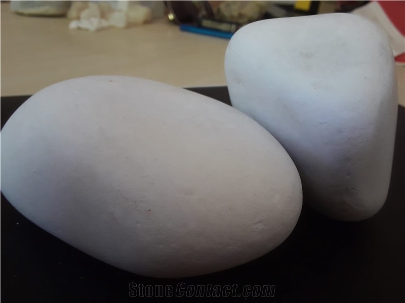 White Marble Tumled Pebbles, Flouray Dolomite Pebbles