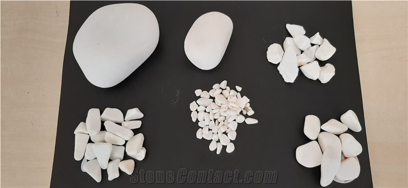 White Marble Tumled Pebbles, Flouray Dolomite Pebbles
