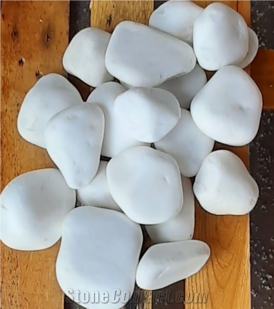 White Marble Tumled Pebbles, Flouray Dolomite Pebbles