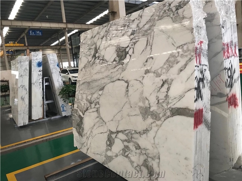 Calcutta Calacatta White Marble for Stairs Project