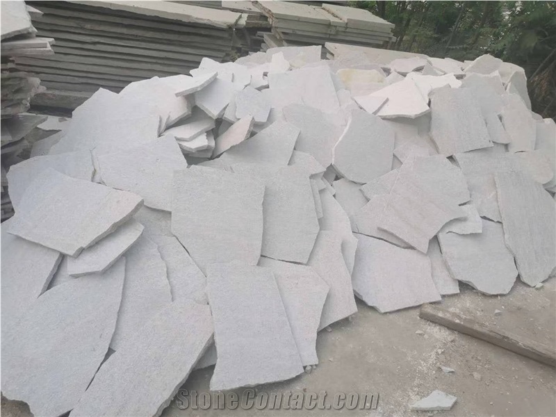 China White Quartzite Flagstone Walkway Pavers