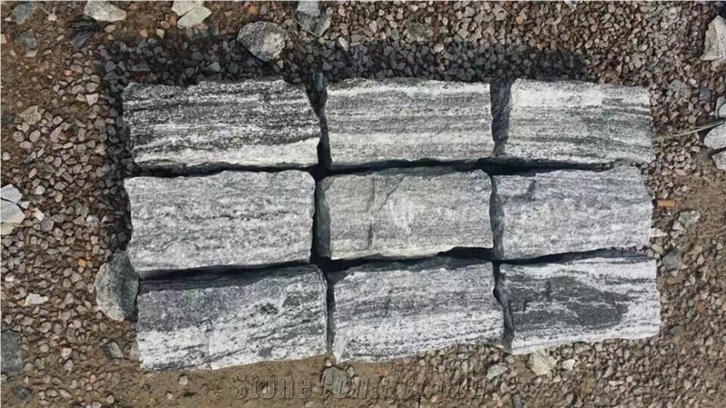 Old Santiago Grey Granite Pavers Cobble Stone