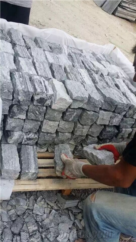 Old Santiago Grey Granite Pavers Cobble Stone