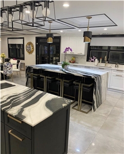 Panda White Marble Countertop Island Top Kitchen