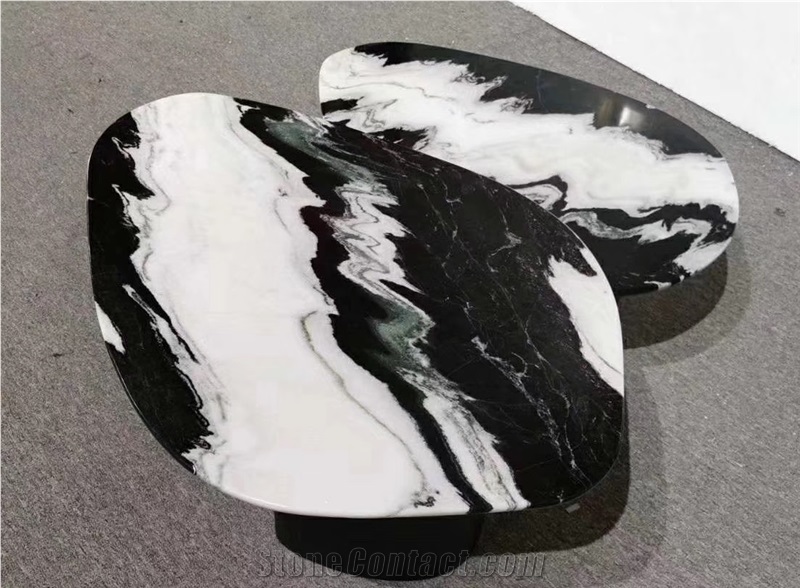 Panda White Marble Stone Table and Chair