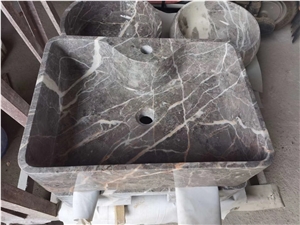 Square/Round Castle Grey-Marble Sink/Wash Basin